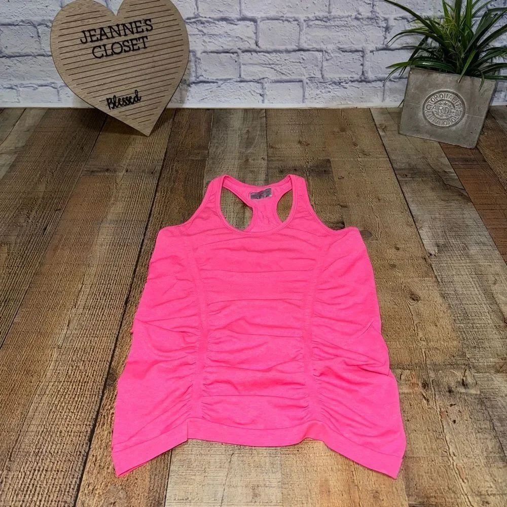 Athleta Fastest Track Seamless Tank Top Ruched Women's Fitted Hot Pink
Size S